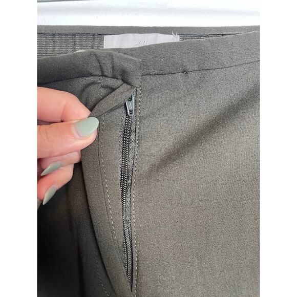 H&M Dress Pants Womens Size 6 Brown Green Flat Front Straight Leg Trousers - Picture 4 of 14